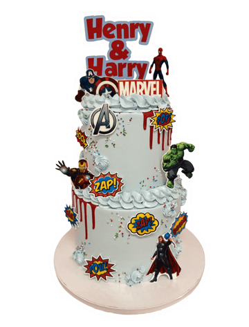 Cake Creations by Kate™ SpecialityCakes 2-Tier Avengers Superheroes Cake